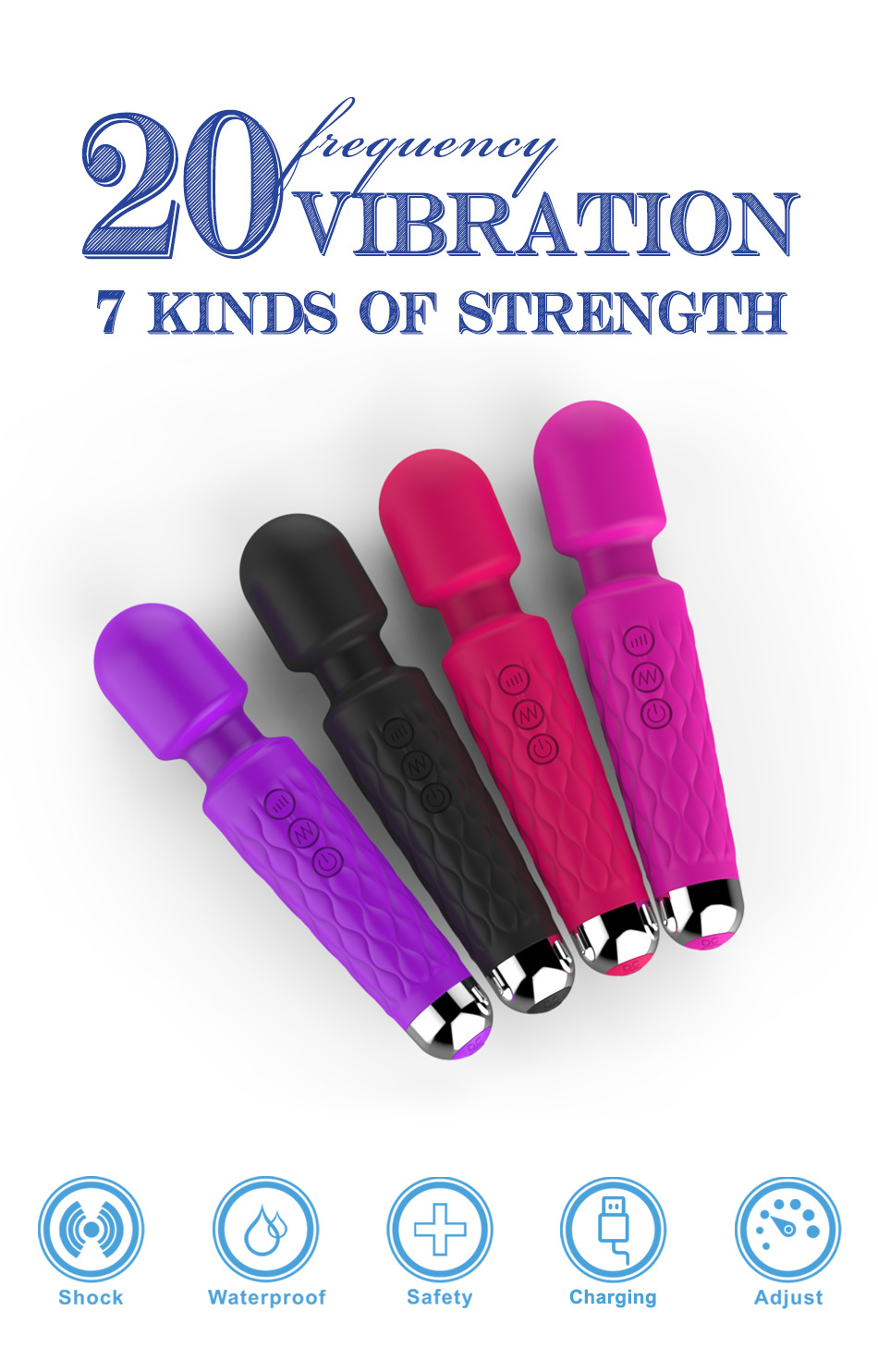 Cây Massage Rung Vibrator 20 Chế Độ Rung Mạnh